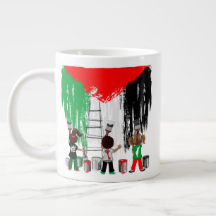 Taza De Café Gigante Niños de Gaza pintando la bandera de Palestina 