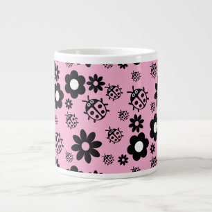 Taza De Café Gigante Niños Mariquita Rosa Monos