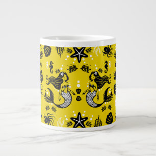 Taza De Café Gigante Niños Sirena Playa Amarilla