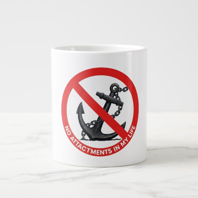 Taza De Café Gigante No attachments in my life (Frente)