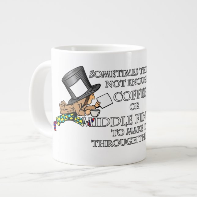 Taza De Café Gigante No basta de café o dedos medios (Izquierda)