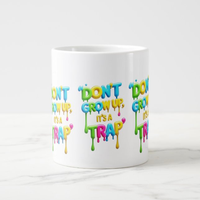 Taza De Café Gigante No crezcas, es una trampa | Cita divertida con cam (Frente)