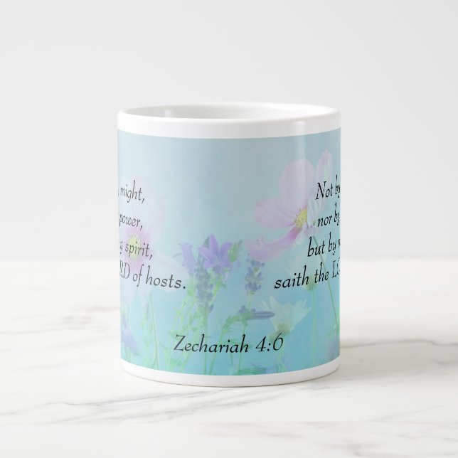 Taza De Café Gigante No de Might - Zechariah 4:6 (Frente)
