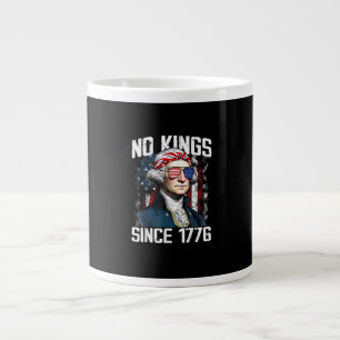 Taza De Café Gigante No hay reyes en América Patriótico Gráfico Vintage