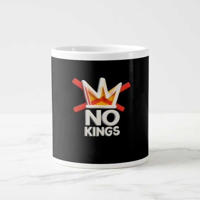 Taza De Café Gigante No Kings Anti Minimal Clean Design (Frente)