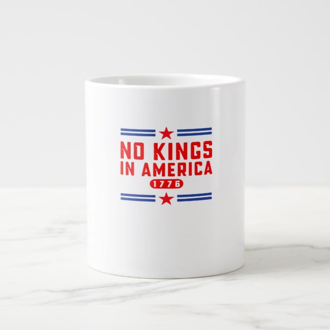 Taza De Café Gigante No Kings In America Classic Minimal Clean (Frente)