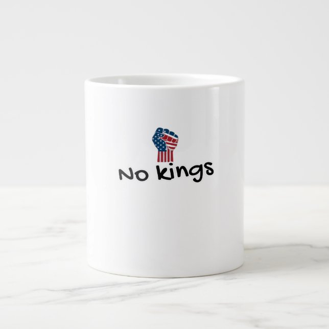 Taza De Café Gigante No Kings In America Classic Minimal Clean (Frente)