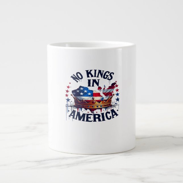 Taza De Café Gigante No Kings In America Classic Retro Cool (Frente)