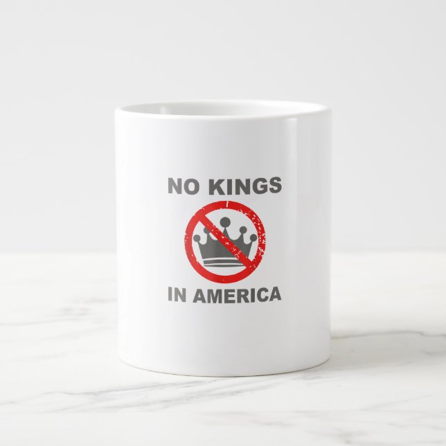 Taza De Café Gigante No Kings In America Patriotic Casual (Frente)