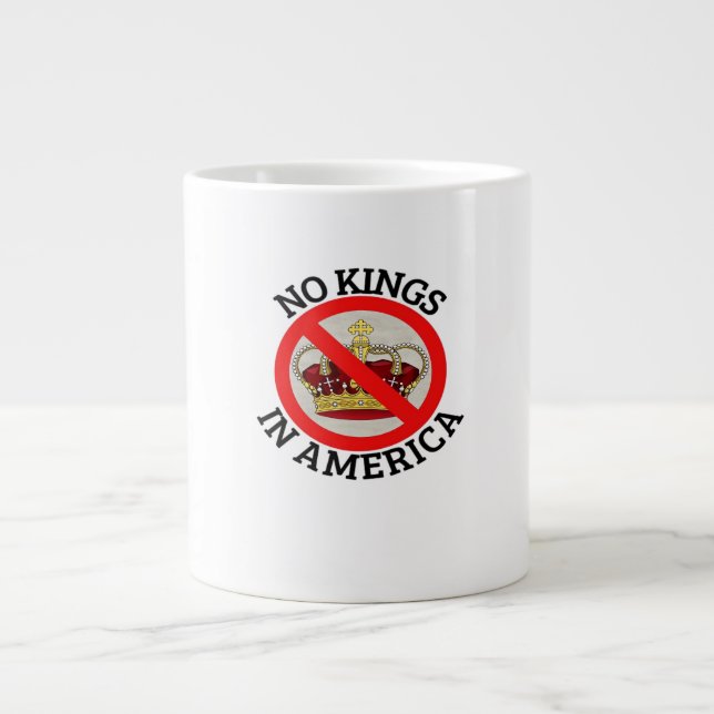 Taza De Café Gigante No Kings In America Patriotic Style (Frente)