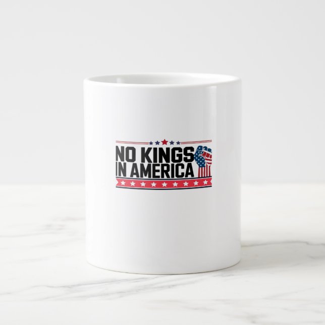 Taza De Café Gigante No Kings In America USA Minimal Clean (Frente)