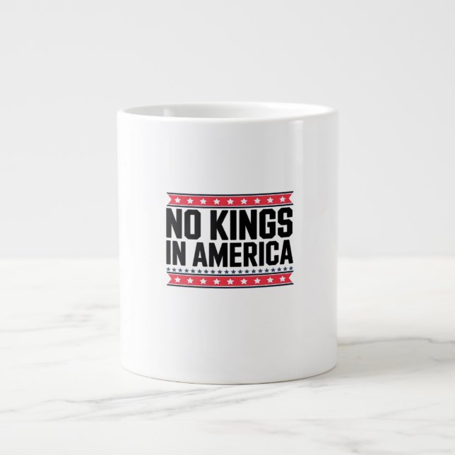 Taza De Café Gigante No Kings In America USA Minimal Clean (Frente)