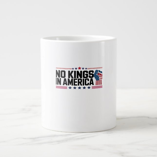 Taza De Café Gigante No Kings In America USA Patriotic Style (Frente)