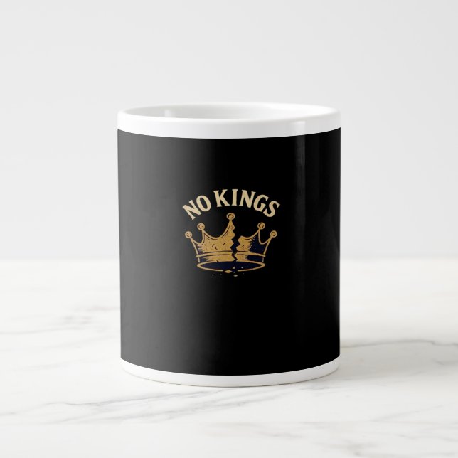 Taza De Café Gigante No Kings Minimal Clean (Frente)