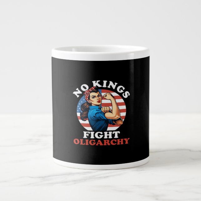 Taza De Café Gigante No Kings Oligarchy Retro Classic (Frente)