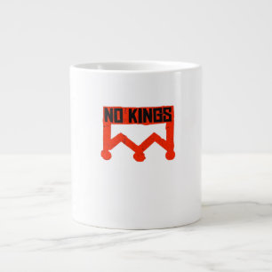Taza De Café Gigante No Kings Protest Graphic Grunge Crown Clásico Ame