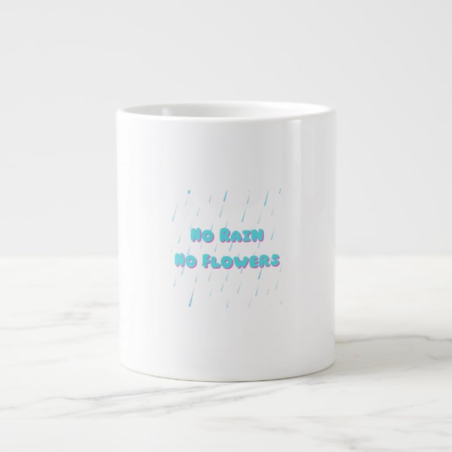 Taza De Café Gigante No Lluvia No Flores Cita Estética (Frente)