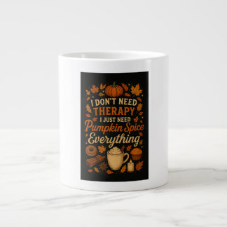 Taza De Café Gigante No necesito terapia, especias de calabaza todo1