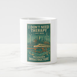 Taza De Café Gigante No necesito terapia, necesito infraestructura mode