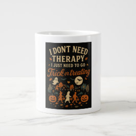 Taza De Café Gigante No necesito terapia, necesito truco o tratamiento