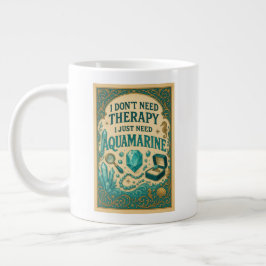 Taza De Café Gigante No necesito terapia, solo necesito acuamarina