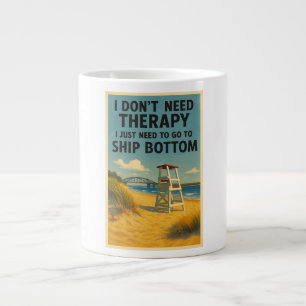 Taza De Café Gigante No necesito terapia, solo necesito Barco Abajo