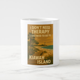 Taza De Café Gigante No necesito terapia, solo necesito isla Kiawah