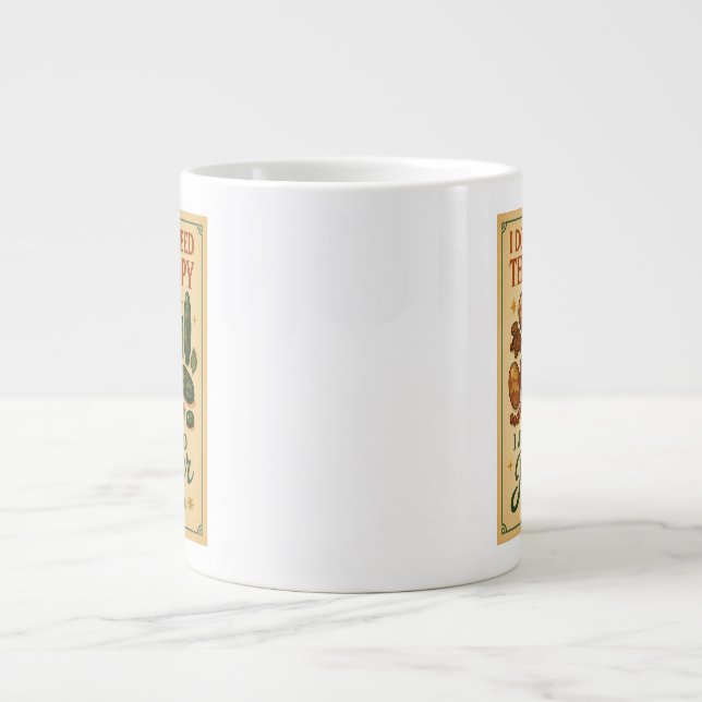 Taza De Café Gigante No necesito terapia, solo necesito Jasper (Frente)