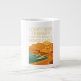 Taza De Café Gigante No necesito terapia, solo necesito Monte Carlo