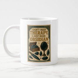 Taza De Café Gigante No necesito terapia, solo necesito obsidiana