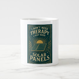 Taza De Café Gigante No necesito terapia, solo necesito paneles solares