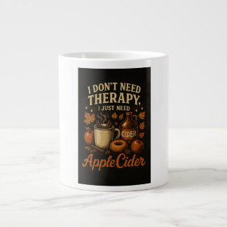 Taza De Café Gigante No necesito terapia, solo necesito sidra Apple