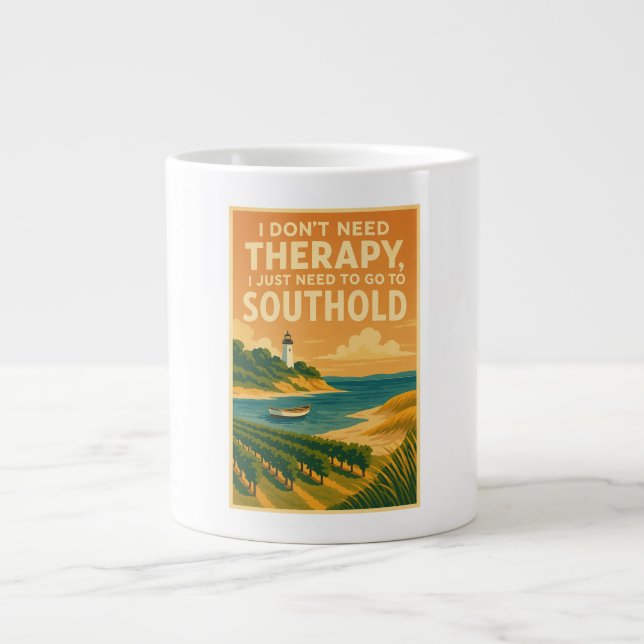 Taza De Café Gigante No necesito terapia, solo necesito Southold (Frente)