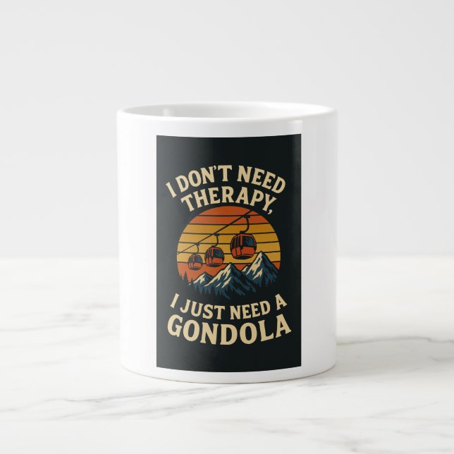 Taza De Café Gigante No necesito terapia, solo necesito una gondola (Frente)