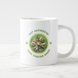 Taza De Café Gigante No soy antisocial, solo prefiero a los perros - Pe