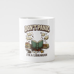 Taza De Café Gigante No te asustes soy un bibliotecario diseño de libro
