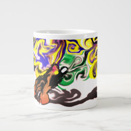Taza De Café Gigante Noche de lobo estrellada