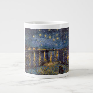 Taza De Café Gigante Noche estrellada sobre el río Ródano de Vincent Va