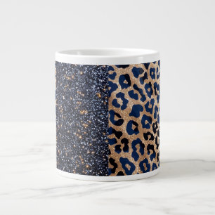 Taza De Café Gigante Noche estrellada y estampado de leopardo 