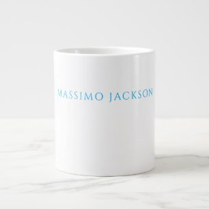 Taza De Café Gigante Nombre Caligrafía Script Sencillo Simple Blanco Az
