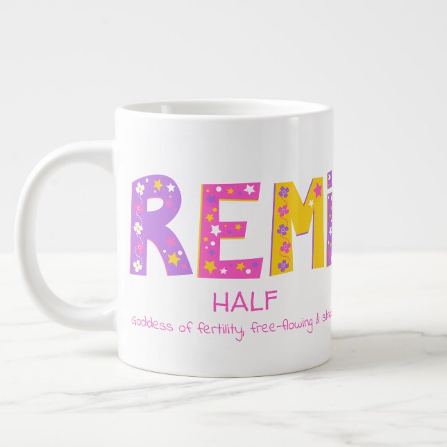 Taza De Café Gigante Nombre de chicas Remi que significa estrellas de f (Izquierda)