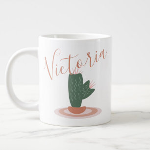 Taza De Café Gigante Nombre de clave de cactus moderna