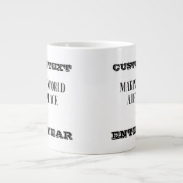 Taza De Café Gigante Nombre de cumpleaños personalizado y intervalo de
