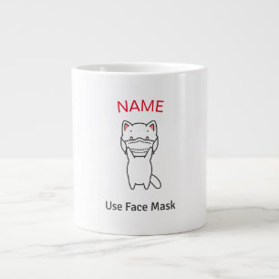 TAZA DE CAFÉ GIGANTE NOMBRE DE DIY UTILIZAR FACE MASK CAT CON MÁSCARA D