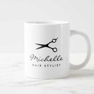 Taza De Café Gigante Nombre de estilo de cabello personalizado tamaño e