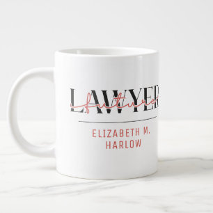 Taza De Café Gigante Nombre de futuro abogado personalizado