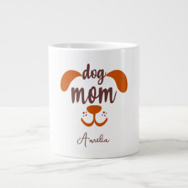Taza De Café Gigante Nombre de guión de mamá de perro divertido persona