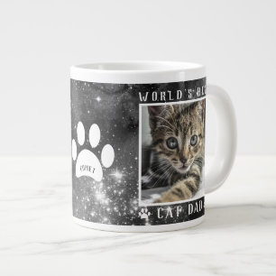 Taza De Café Gigante Nombre de huellas de garra espaciales del mejor ga