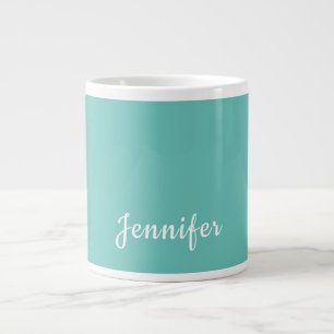 Taza De Café Gigante Nombre de Moda Minimalista moderna y Verde azulada