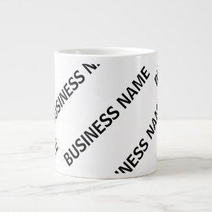 Taza De Café Gigante Nombre de tu empresa Patrón Blanco y negro